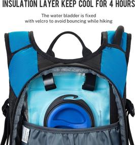 img 1 attached to 🎒 ROCKRAIN Lightweight Insulated Hydration Backpack with 2L BPA Free Bladder - Perfect for Hiking, Camping, Climbing, and Cycling