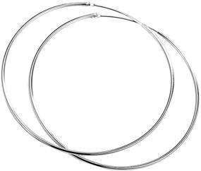 img 4 attached to 💎 Swarovski Hoop Earrings for Women Gift - Valentine's Dangle, Hypoallergenic Sterling Silver for Sensitive Ears, 18K White Gold Plated Drop, Diamond Cut, Skinny Endless Hoops - Romantic Jewelry