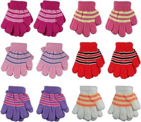 img 4 attached to 🧤 Wholesale Lot of 6-12 Pairs Gelante Knitted Magic Gloves for Toddlers and Children in Winter