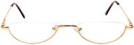 👓 fuaisi vintage alloy half-moon classic slim reading glasses for men and women - half frame logo