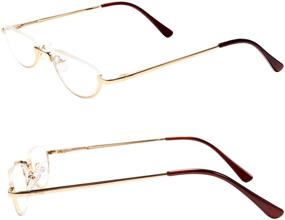 img 2 attached to 👓 Fuaisi Vintage Alloy Half-Moon Classic Slim Reading Glasses for Men and Women - Half Frame