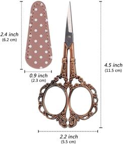 img 3 attached to ✂️ Hi-Super 4.5" Sewing & Embroidery Scissors with Leather Cover - Sharp Stainless Steel Craft Shears for Needlework, Sewing, Handicrafts - Manual Sewing Tool