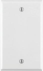img 2 attached to Leviton 80714-W No Device 1-Gang Blank Wallplate, Standard Size, White, Thermoplastic Nylon, Box Mount