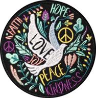 colorful peace love patch club - iron on/sew 🌈 on - cute applique for jackets, jeans, clothes, backpacks, tote bags logo