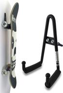 efficient wall mount rack for grab & go skateboard longboard storage logo