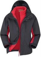 kids rain proof jacket - mountain warehouse cannonball 3-in-1: multi-purpose outerwear for all-weather adventures logo