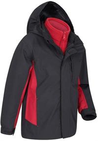 img 3 attached to Kids Rain Proof Jacket - Mountain Warehouse Cannonball 3-in-1: Multi-Purpose Outerwear for All-Weather Adventures