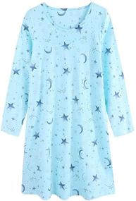 img 4 attached to 👗 CHUNG Women's Cotton Nightgowns: Long Sleeve Crew Neck Sleepshirts with Vivid Print - Ideal Sleepwear for Autumn-Winter