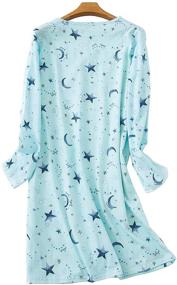img 3 attached to 👗 CHUNG Women's Cotton Nightgowns: Long Sleeve Crew Neck Sleepshirts with Vivid Print - Ideal Sleepwear for Autumn-Winter
