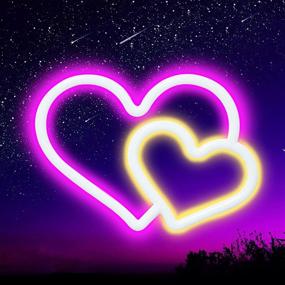 img 4 attached to 💖 Vibrant Heart Neon Sign: Lively LED Wall Decor for Aesthetic Cool Room, Bedroom, Bar, Party – USB/Battery Powered, Ideal Gift for Kids, Christmas, Wedding, Night Light