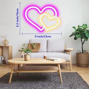 img 1 attached to 💖 Vibrant Heart Neon Sign: Lively LED Wall Decor for Aesthetic Cool Room, Bedroom, Bar, Party – USB/Battery Powered, Ideal Gift for Kids, Christmas, Wedding, Night Light