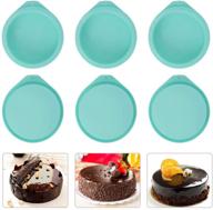 6-pack silicone cake molds: round 4 inch green cake pans for diy rainbow cakes and resin coasters logo