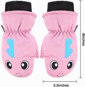 img 2 attached to Winter Unisex Waterproof ❄️ Cotton Lined Mittens: Essential Girls' Accessories