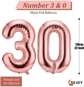 img 3 attached to Rose Gold Jumbo 30 Foil Party Balloons - 42 Inch Number 30 Balloons for 30th Birthday Party Decorations and Anniversary Event