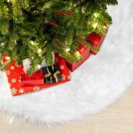 🎄 plush snowy christmas tree skirt - extra large 48 inch faux fur white - perfect holiday decoration for xmas party! logo