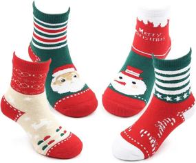 img 4 attached to 🧦 Cozy Christmas Socks for Boys and Girls: Warm Winter Thermal Cotton Crew Socks for Kids