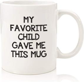 img 4 attached to Funny Coffee Mug - Best Mom & Dad Christmas Gifts - Gag Xmas Present Idea from Daughter, Son, Kids - Novelty Birthday Gift for Parents - Fun Cup for Men, Women, Him, Her: My Favorite Child Gave Me This