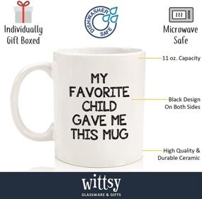 img 3 attached to Funny Coffee Mug - Best Mom & Dad Christmas Gifts - Gag Xmas Present Idea from Daughter, Son, Kids - Novelty Birthday Gift for Parents - Fun Cup for Men, Women, Him, Her: My Favorite Child Gave Me This