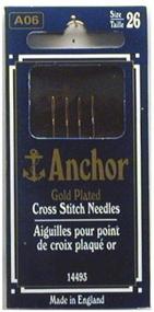 img 1 attached to 🧵 Gold-Plated Susan Bates Anchor Tapestry Sewing Needle, Size 26 - Package of 4