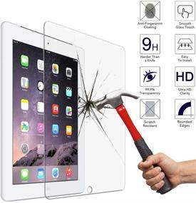 img 3 attached to 📱 TANTEK l230 HD Clear Anti-Scratch Glare Fingerprint Tempered Glass Screen Protector for Apple iPad 2/3/4, 3-Pack