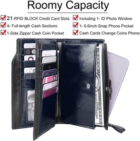img 2 attached to 👜 S ZONE Blocking Capacity Genuine Organizer Women's Handbags & Wallets: Stylish and Functional Accessories to Keep Your Essentials Secure