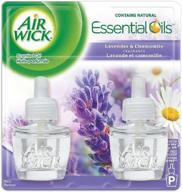 🌿 air wick essential oils plug in scented oil refills - lavender & chamomile (12 pack, 6x2x0.67 oz) - air freshener logo