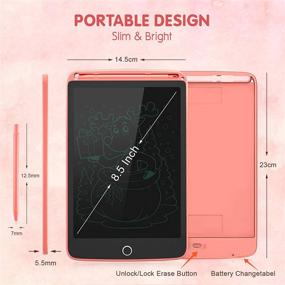 img 3 attached to SUNLU LCD Writing Tablet 2-Pack, 8.5 Inch Drawing Pad for Kids and Adults, Lockable Erase Button, Magnetic Digital Board - Pink+Pink