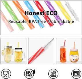 img 1 attached to 🍹 ECO Reusable Stirrer Straws Kit - 24 Count, Short Assorted Color Straws for Milk, Juice, Coffee, Smoothies, Cocktails and Kids, with Straw Cleaner Brush - 7.5in