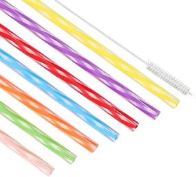 img 3 attached to 🍹 ECO Reusable Stirrer Straws Kit - 24 Count, Short Assorted Color Straws for Milk, Juice, Coffee, Smoothies, Cocktails and Kids, with Straw Cleaner Brush - 7.5in