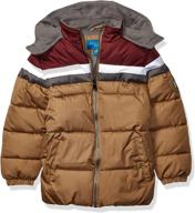 🧥 stylish perry ellis little colorblock puffer boys' clothing jackets & coats logo