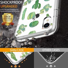 img 2 attached to 🌵 GiiKa iPhone XR Case: Clear Floral Girls Women Protective Case with Screen Protector – Green Cactus Design