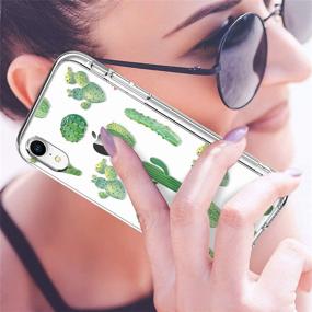 img 3 attached to 🌵 GiiKa iPhone XR Case: Clear Floral Girls Women Protective Case with Screen Protector – Green Cactus Design