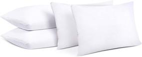 img 1 attached to 🛏️ Utopia Bedding Queen Size 20 x 28 Inches Waterproof Zippered Pillow Encasement - Jersey Pillow Protectors, Pack of 4 - White