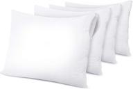 🛏️ utopia bedding queen size 20 x 28 inches waterproof zippered pillow encasement - jersey pillow protectors, pack of 4 - white logo