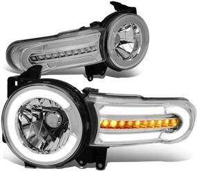 img 4 attached to Фары Chrome с LED DRL и последовательным сигналом поворота, замена для Toyota FJ Cruiser 2007-2014 от DNA Motoring