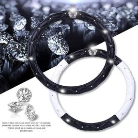 img 2 attached to Steering Diamond Leather Stylish Universal