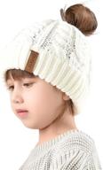 winter girls' ponytail 🎀 beanie - accessories for toddler girls logo