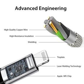 img 3 attached to USB C To Lightning Cable 3FT-Oliomp (Apple MFi Certified) Lighted Up LED Flowing IPhone Charger Cable 3Ft Fast Charging Data Cable For IPhone 13/12/11 Pro Max/XS/XR/X/8/7/6S/6Plus/SE/5S/5C(Purple)