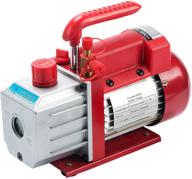 efficient 4.5cfm single stage vacuum pump for ac hvac r134a r410a refrigerant recharging - rotary vane design, 5 pa, 1/4" flare inlet port (oil not included) logo