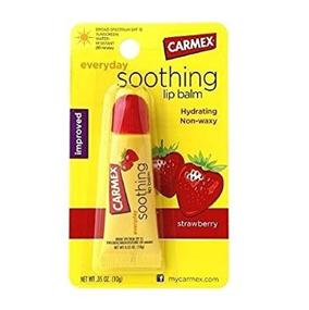 img 1 attached to Carmex Strawberry Lip Balm - Hydrating Moisturizer, 0.35oz Tube (2 Pack)