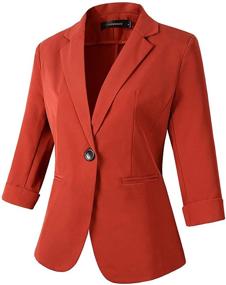 img 3 attached to 💼 Stylish Women's 3/4 Sleeve Lightweight Office Work Suit Jacket Boyfriend Blazer – Elegant and Professional Attire