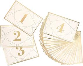 img 4 attached to 🔺 Enhance Your Event with Darice David Tutera Modern Geometric Gold Foil Table Number Cards – 25 Piece Set