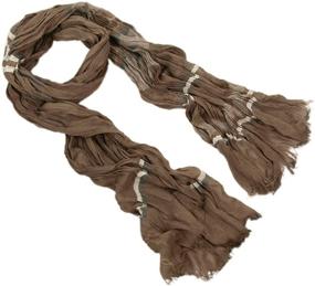 img 1 attached to 🧣 Brown Premium Striped Scarf for Women - Stylish Scarves & Wraps Accessories