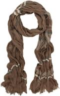 🧣 brown premium striped scarf for women - stylish scarves & wraps accessories logo