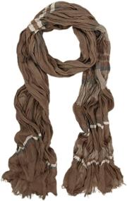 img 2 attached to 🧣 Brown Premium Striped Scarf for Women - Stylish Scarves & Wraps Accessories