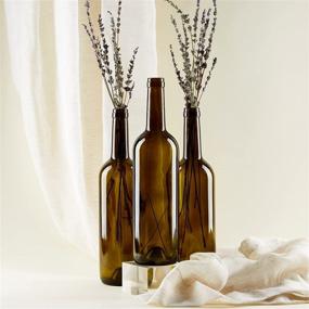 img 3 attached to Premium 6 Pack Empty Wine Bottles - Green Glass Bottles for Home Bottling & Decorations (750ml)