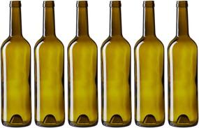 img 4 attached to Premium 6 Pack Empty Wine Bottles - Green Glass Bottles for Home Bottling & Decorations (750ml)