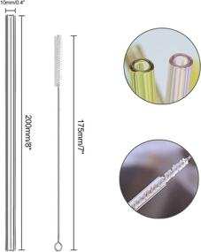 img 3 attached to 🥤 Multicolor 10mm Glass Drinking Straws, 12 Pack - Reusable & BPA Free Straws for Beverages, Shakes, Milk Tea, Juices - Including 2 Cleaning Brushes