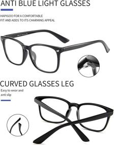 img 1 attached to 👓 5-Pack Blue Light Blocking Glasses with Square Nerd Eyeglasses Frame - Anti Blue Ray Computer Game Glasses, Eyestrain Relief & UV Protection (Black, Leopard, White, Tortoiseshell, Brown)