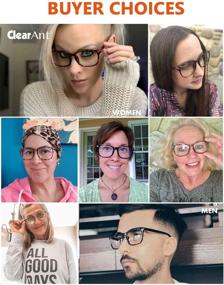 img 2 attached to 👓 5-Pack Blue Light Blocking Glasses with Square Nerd Eyeglasses Frame - Anti Blue Ray Computer Game Glasses, Eyestrain Relief & UV Protection (Black, Leopard, White, Tortoiseshell, Brown)